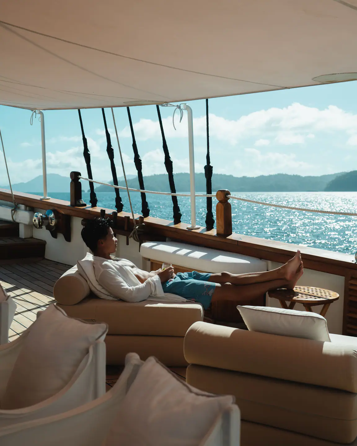Deck Relaxation Relaxing on deck with ocean views