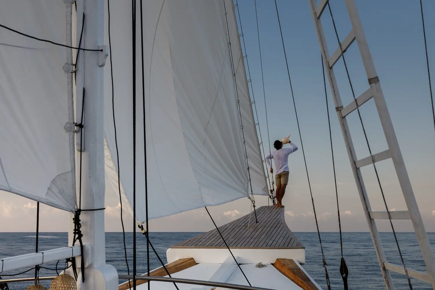 Under Full Sail Sailing through Indonesian waters